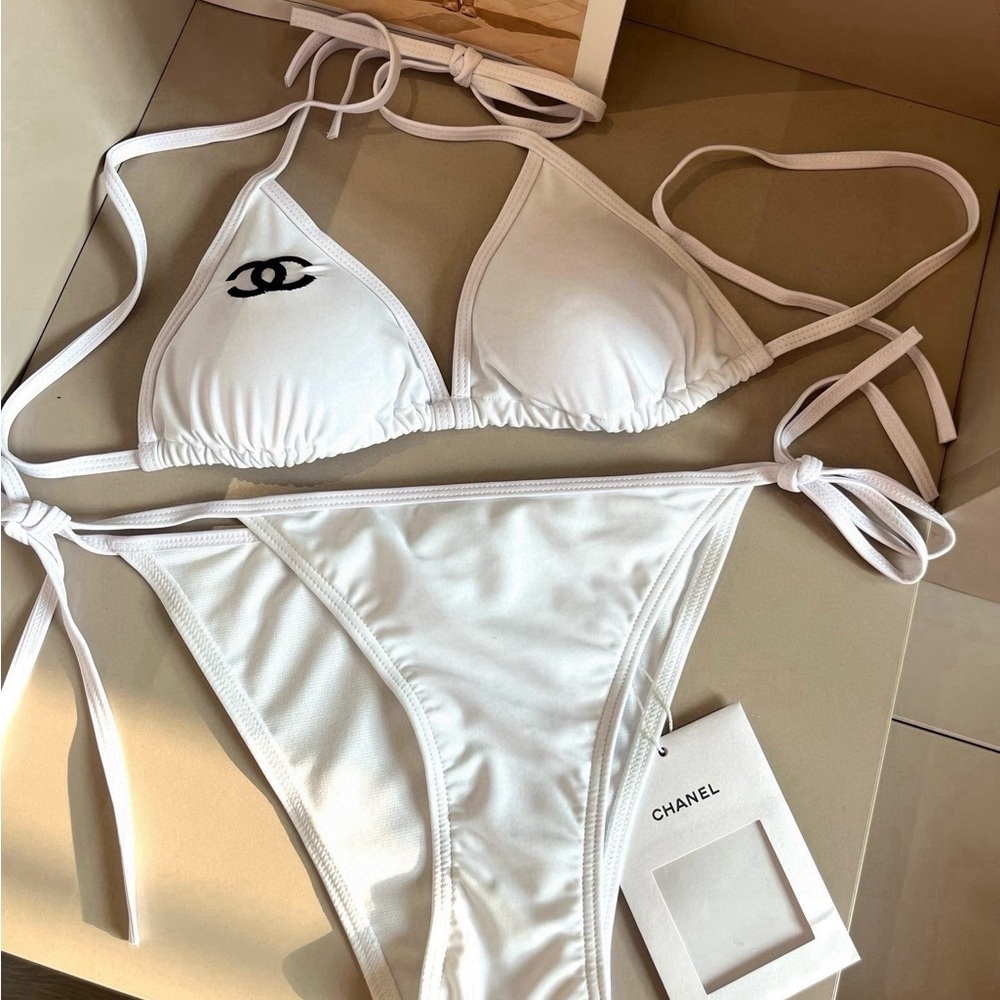 Chanel White Triangle Bikini Set - image 2